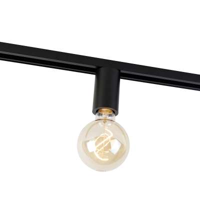 E27 foglalat sín felfüggesztéssel 1 fázisú sínhez fekete - Jeana