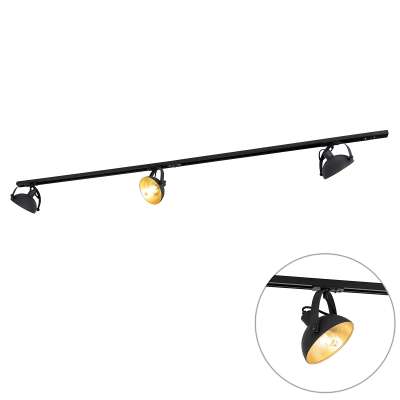 1 fázisú sínrendszer 3 állítható fekete reflektorral - Magnax