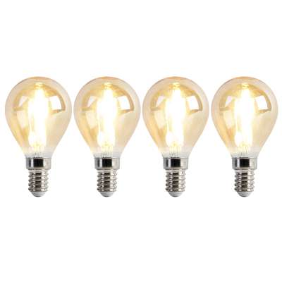 4 db-os készlet E14 szabályozható LED izzó P45 arany 3,5W 330lm 2100K