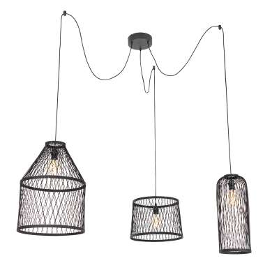 Okos kültéri lógólámpa fekete rattan 3 lámpás LED-del - Calamus