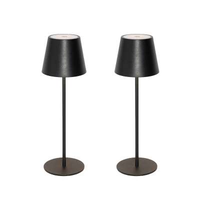 2 db asztali lámpa készlet fekete, dimmerrel és újratölthető - Murdock