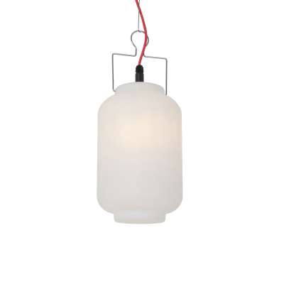 Kültéri függőlámpa fehér 20 cm piros dugóval IP44 - Pion