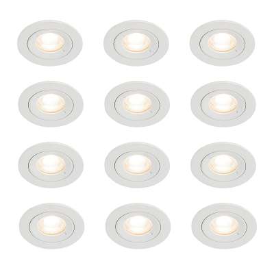 12 db-os beépíthető spotlámpa szett fehér kerek GU10 50 mm IP44 - Xena
