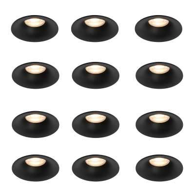 12 db-os süllyesztett spotlámpa szett fekete GU10 50 mm - Gijs