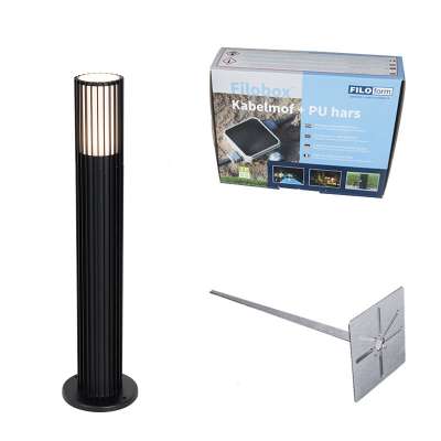 Design kültéri lámpaoszlop fekete 50 cm IP44 - Boris
