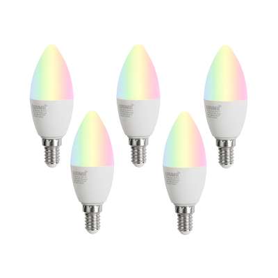 5 darabos E14 dimmelhető LED izzókészlet C37 Opál 4,9W 470 lm 2700-6500K