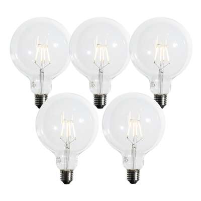 5 darabos E27 3 lépésben dimmelhető LED spirál filament izzókészlet G125 4W 450 lm 2700K