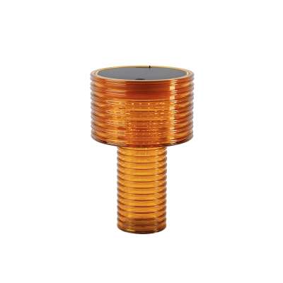 Narancssárga műanyag asztali lámpa LED-del, napelemes, újratölthető IP44 - Ambar