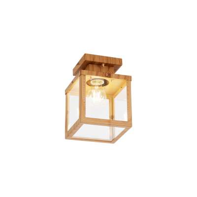Ipari kültéri mennyezeti lámpa fa és átlátszó üveggel - Rotterdam
