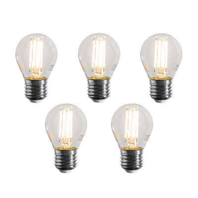 5 darabos E27 dimmelhető LED Filament izzókészlet G45 átlátszó 4W 470 lm 2700K