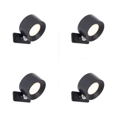 4 darabos modern fekete fal- és mennyezeti lámpakészlet, LED-del, újratölthető - Bright