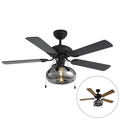 Mennyezeti ventilátor fekete 107,5 cm húzókapcsolóval - Mistral Busa