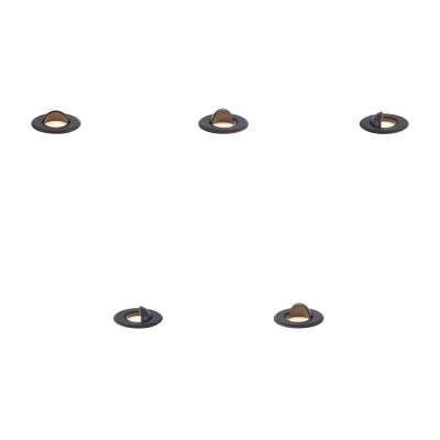 5 darabos modern fekete talajba süllyeszthető spotlámpa LED-del, IP67 - Linsey