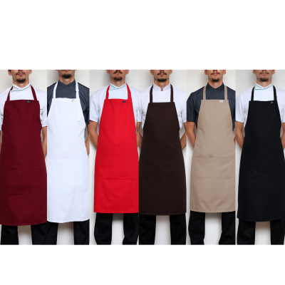 Szakács nyakkötény nyakpántal és zsebbel 100% pamut - különböző színekben