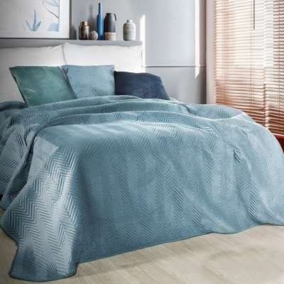 Luxus dekoratív ágytakaró kék ágyon Szélesség_ 200 cm | Hossz: 220 cm
