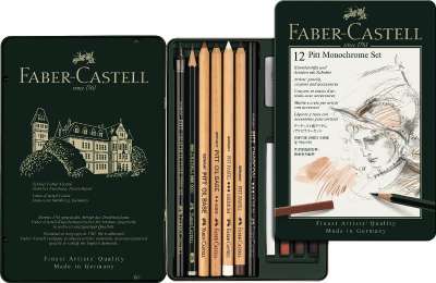 Pitt Monochrome szett - 12 db -fém doboz (Faber Castel - PITT)