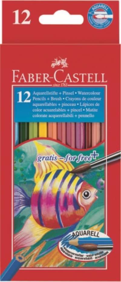 Akvarell szinesceruza készlet - 12 szín - papír doboz (Faber Castel -)