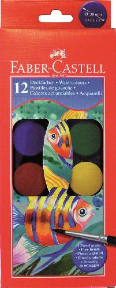 Vízfesték 30 mm - 12 szín (Faber Castel - Vízfesték)