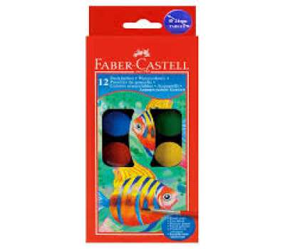 Akvarell festék 12 szín. 24mm (Faber Castell akvarellfestékek)