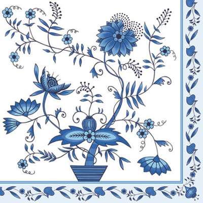 Decoupage szalvéta - Kék virágok - 1 db (decoupage)