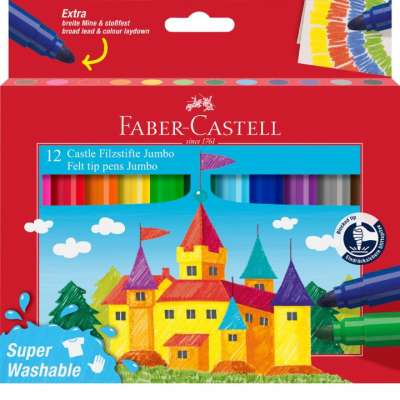 Filctollak Jumbo Fibre / 12 szín (filctollak Faber Castell)