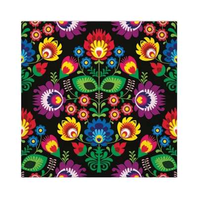 Decoupage szalvéták - Folky Style Black - 1 db (decoupage szalvéták)