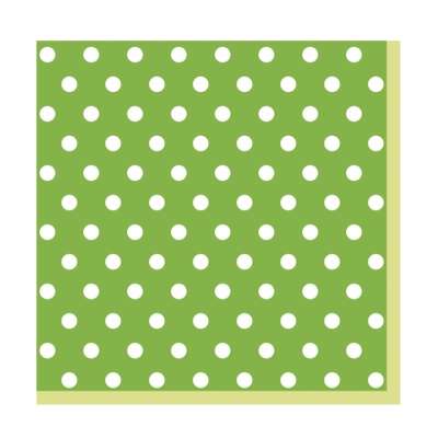 Decoupage szalvéta - Zöld - fehér pöttyös - 1 db (decoupage szalvéták)