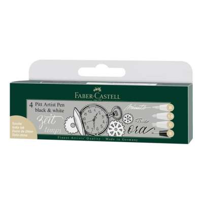 Pitt művészi tollak fekete & fehér / részes szett (Faber Castell -)