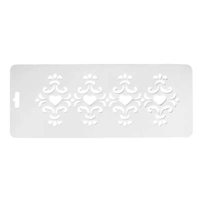 Műanyag stencil 10x25 cm - ornamentumok (stencil festéshez)