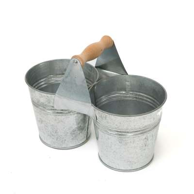 Fém dupla vödörke 22x11 cm (cink edény)