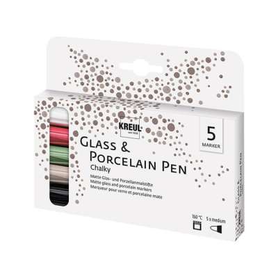 Kréta marker készlet KREUL üveg és porcelán festésre - 5 db (krétatoll )