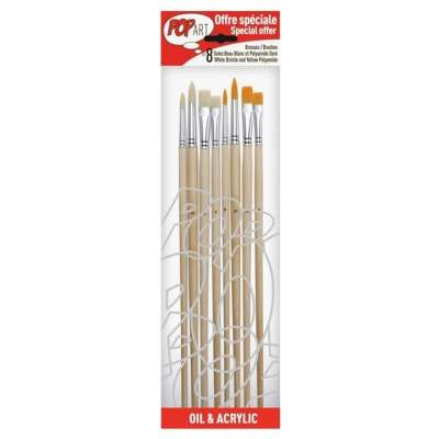 Ecsetkészlet Pebeo /  8 db [950350] (ecsetek akrilfestékekhez és)