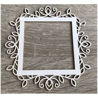 Fa díszítőelem keret - ornamentum - 1 db (Fa díszítőelem)