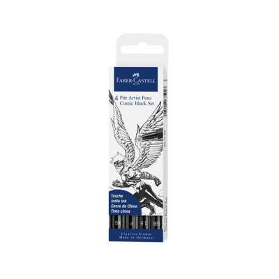 Művészi toll készlet Faber-Castell - Comic black set (készlet komiksz)