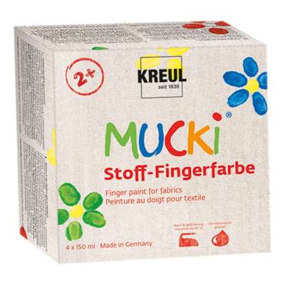 Ujjfesték készlet textilre MUCKI 4 x 150 ml (Textilfestékek gyerekeknek)