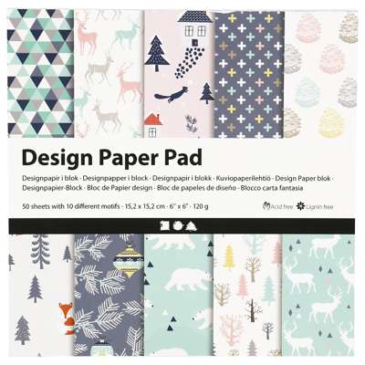 Scrapbooking papír pastel nature 15.2 x 15.2 cm - 50 lapos (kreatív)