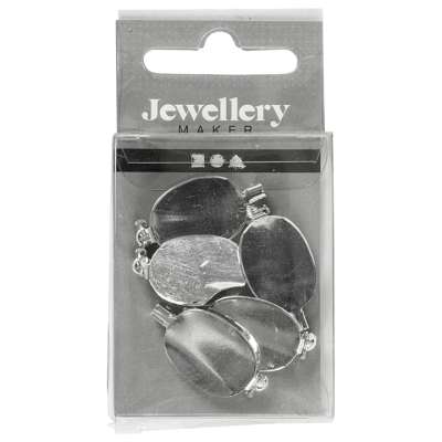 Bross alap ezüst színű 20 x 15 mm - 5 db (dekor kellékek)