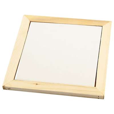 Porcelán lemez fa keretben | különböző méretekben (porcelán dekoráció)