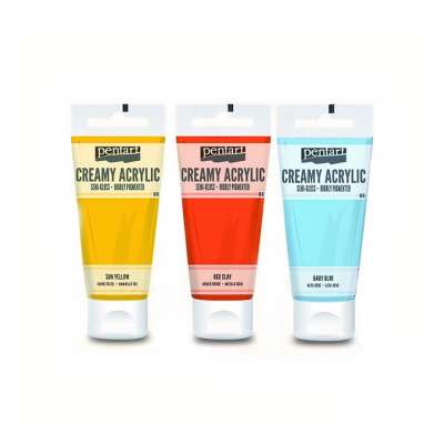 Krémes akrilfesték félfényes Pentart 200 ml | különböző árnyalatok