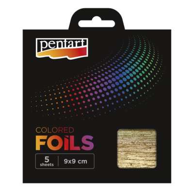 Színes fólia Pentart 5 lap - 9 x 9 cm / különböző színek (színes)