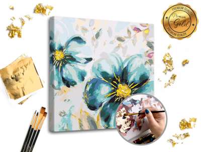 Festés számok szerint PREMIUM GOLD - Elfelejtett nefelejcsek (kifestő)