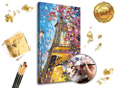 Festés számok szerint PREMIUM GOLD - Eiffel Tower (kifestő szett számok)