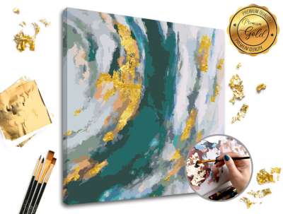 Festés számok szerint PREMIUM GOLD  Türkiz fantázia (kifestő szett)