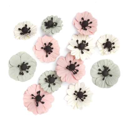 3D papírvirágok Anemone / 12 darabos készlet (Papírvirágok dekorálásra)