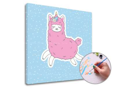 Festés a számok szerint PINK LAMA SINGLE CUT | alacsony nehézség