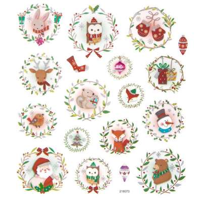 Karácsonyi matrica készlet 18 db  | Karácsonyi koszorúk (karácsonyi)
