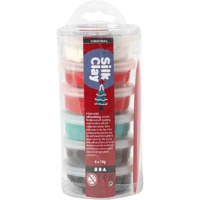 Modellező massza Silk Clay Karácsony 6 x 14 g (Önkeményedő gyurma)