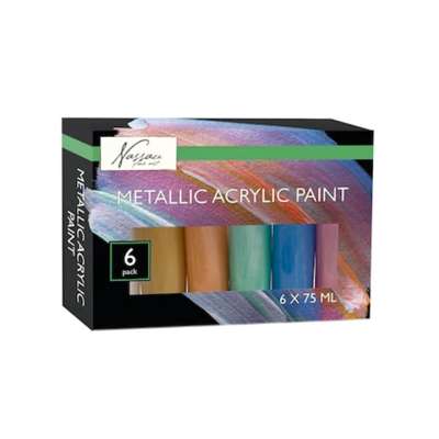 Akrilfesték készlet Nassau 6x75ml METALLIC (Akrilfesték szett)