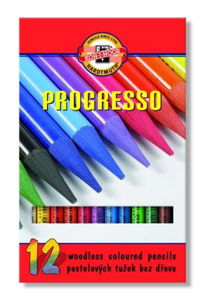  PROGRESSO Lakkozott  pasztelceruza készlet / 12 darabos szett