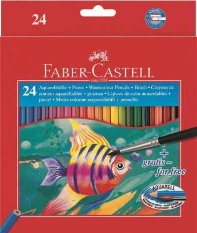 Akvarell szinesceruza készlet- 24 szín - papír doboz (Faber Castel -)